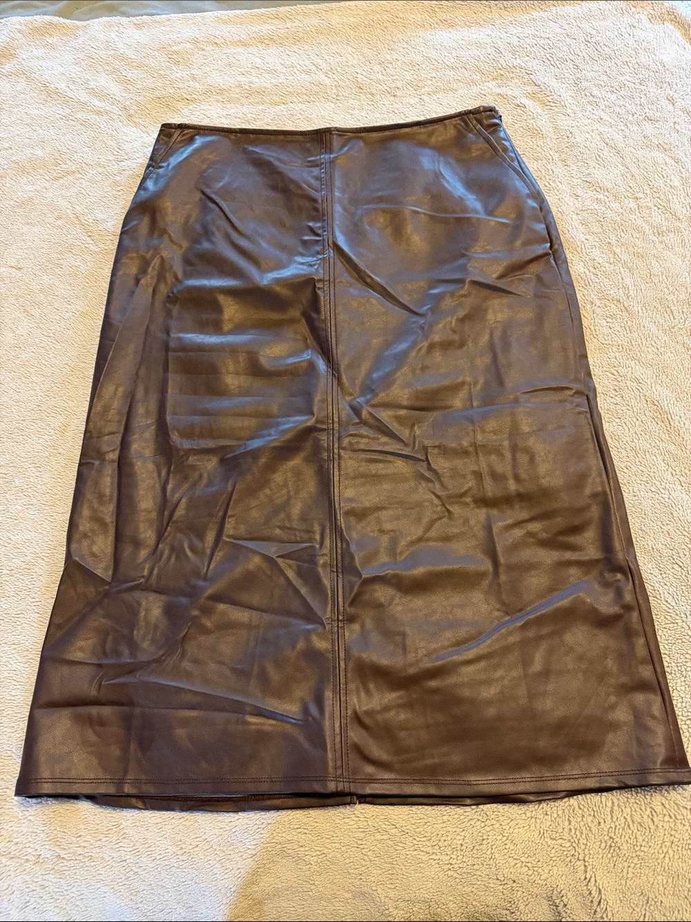 Old Navy Vegan Leather Pencil Skirt - Brown, L